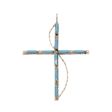 Zuni Turquoise Cross Pendant, Jewelry, Necklace, Native