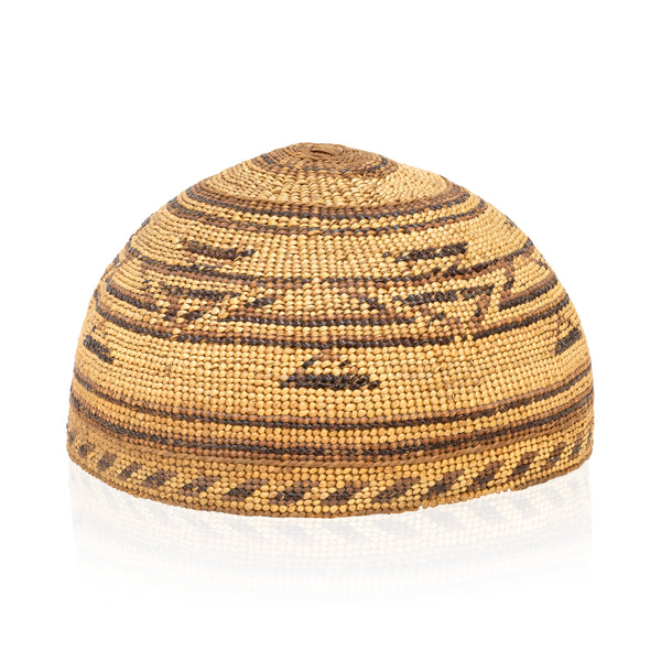 Hupa/Yurok Hat Basket, Native, Basketry, Vertical