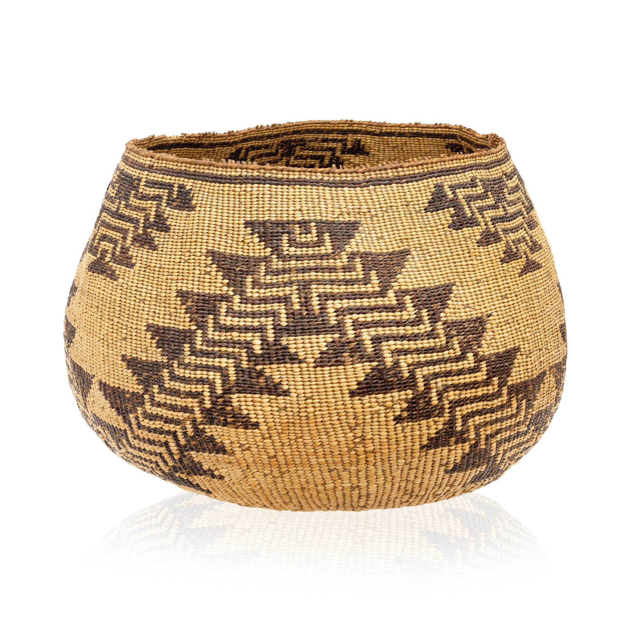 Large Achumawi Basket, Native, Basketry, Vertical