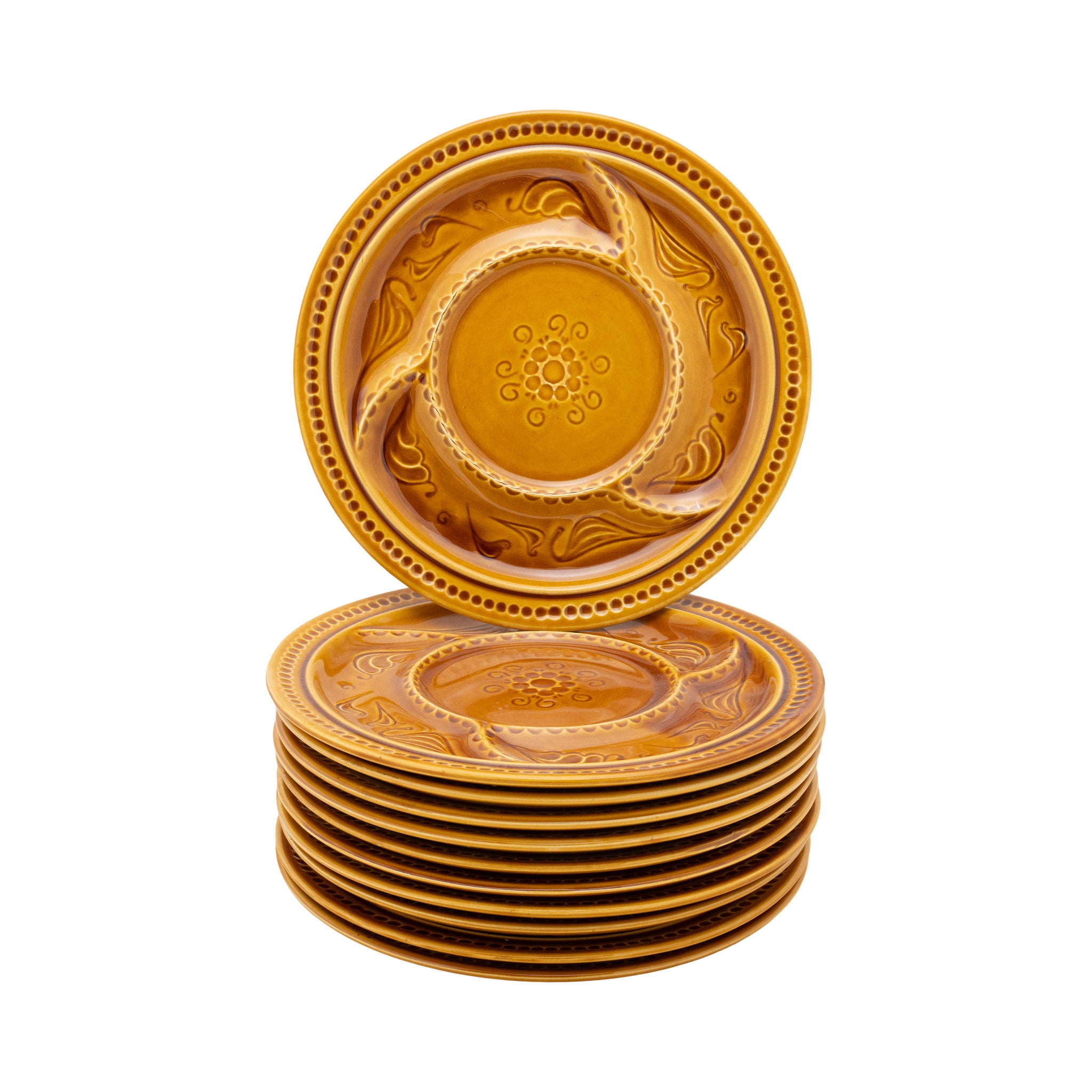 French Ceramic Fondue Plate Collection, Furnishings, Dining, Tableware