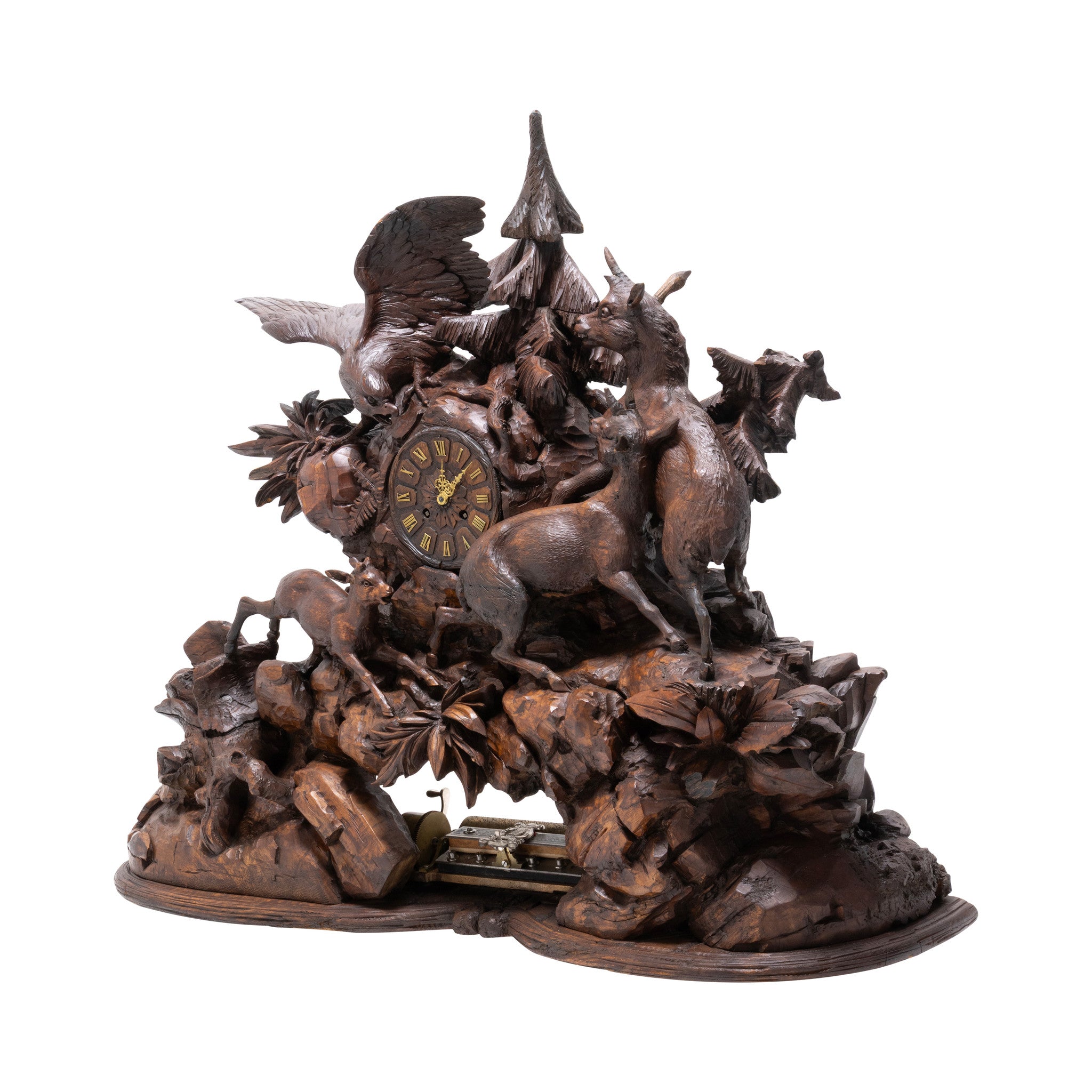 Monumental Black Forest Musical Mantel Clock