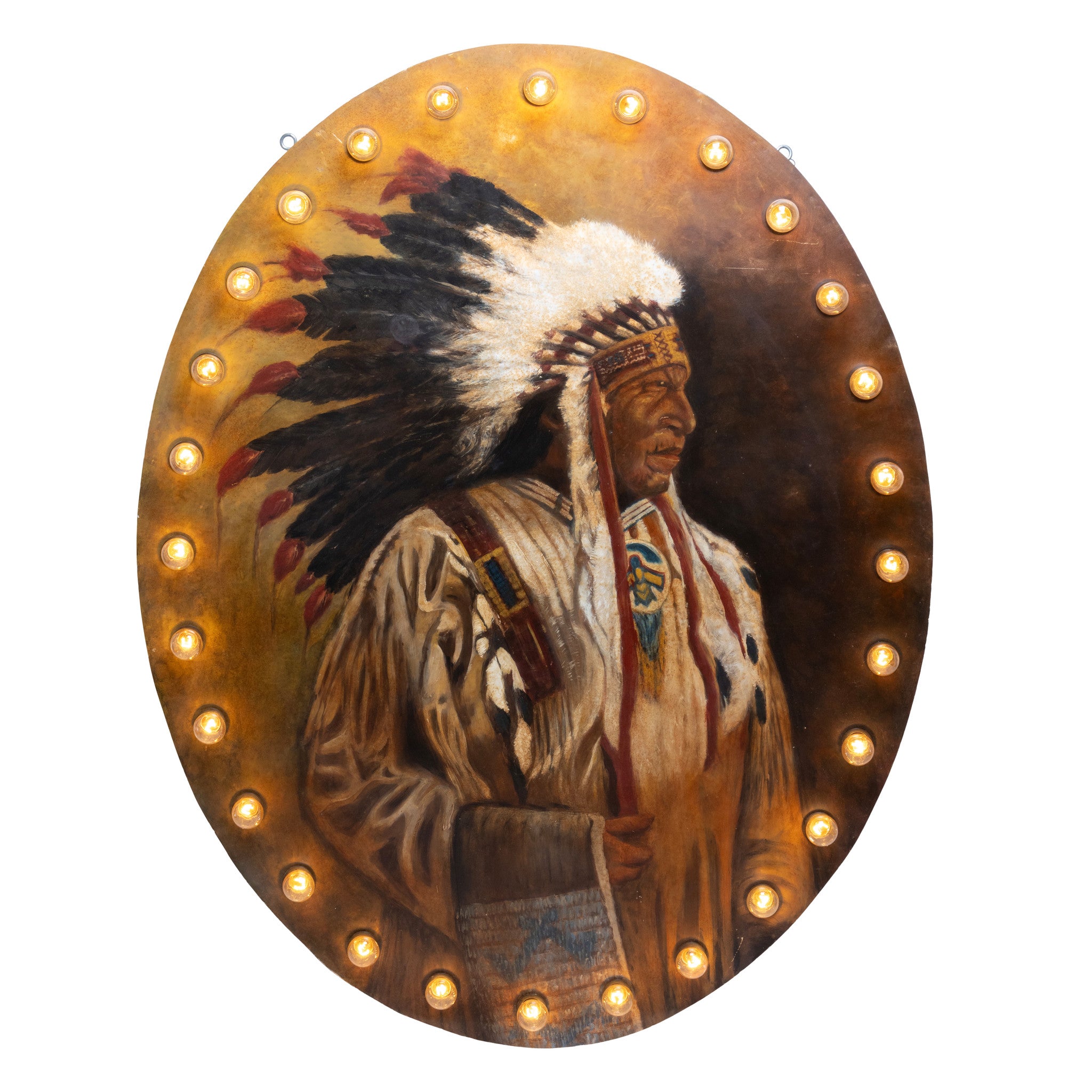 Lighted Indian Chief Sign