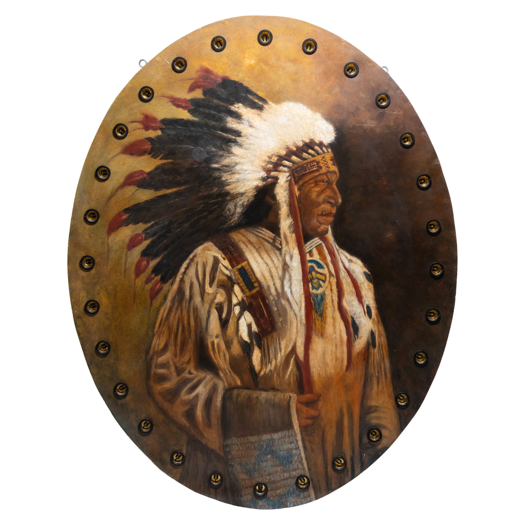 Lighted Indian Chief Sign