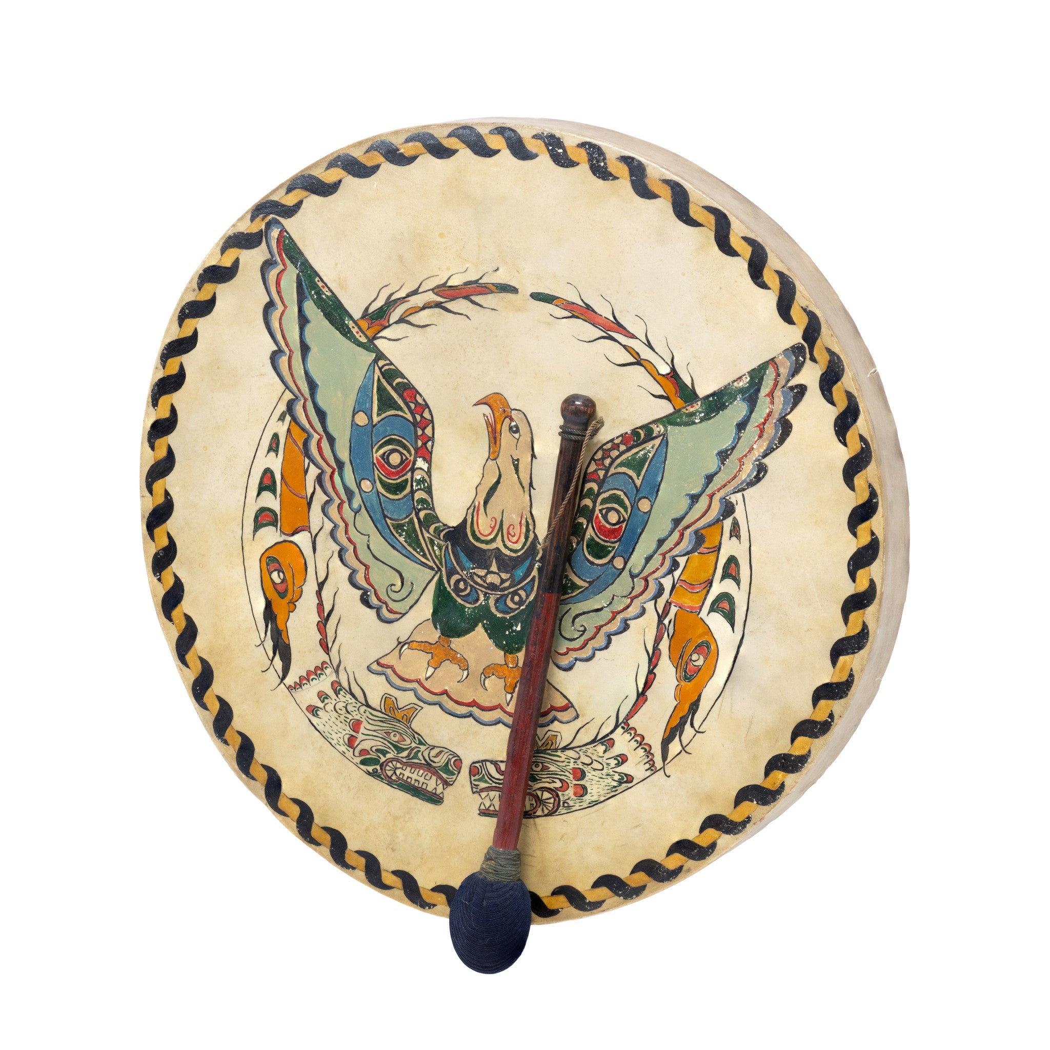 Northwest Coast Kwakiutl Pictorial Drum