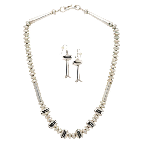 Navajo Sterling Necklace and Earrings, Jewelry, Necklace, Native