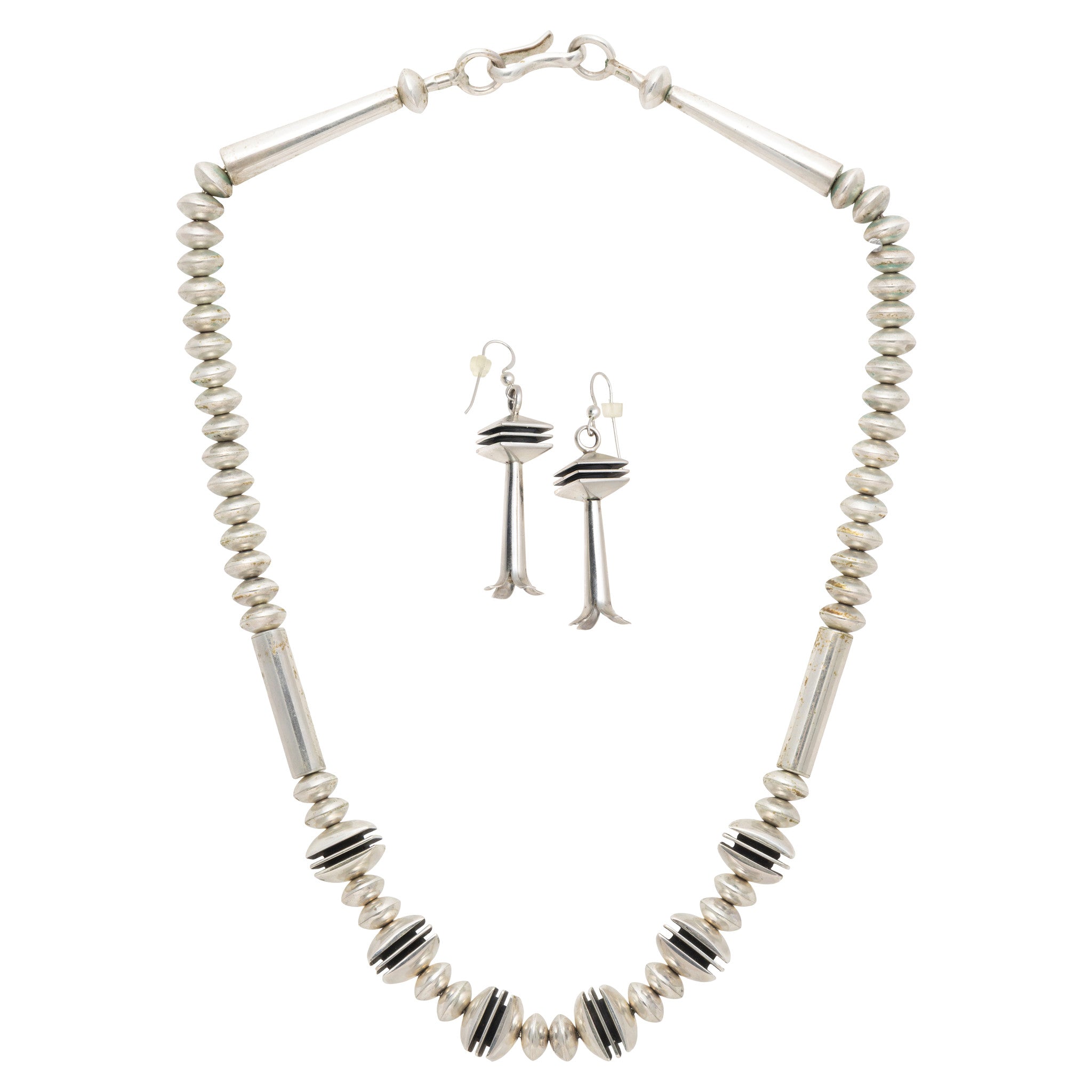 Navajo Sterling Necklace and Earrings, Jewelry, Necklace, Native