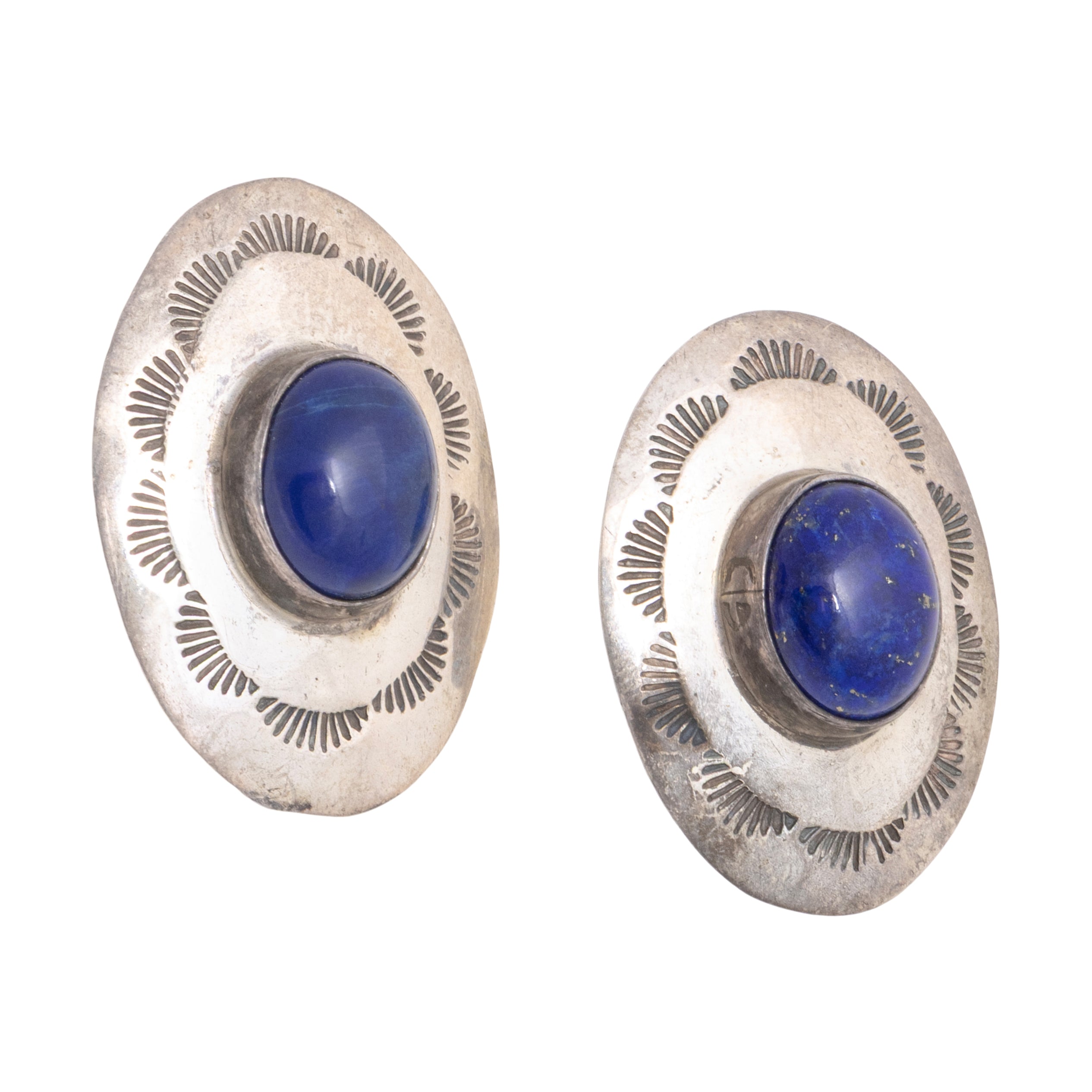 Navajo Lapis Earrings, Jewelry, Earrings, Native