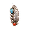 Turquoise and Coral Pendant, Jewelry, Necklace, Native
