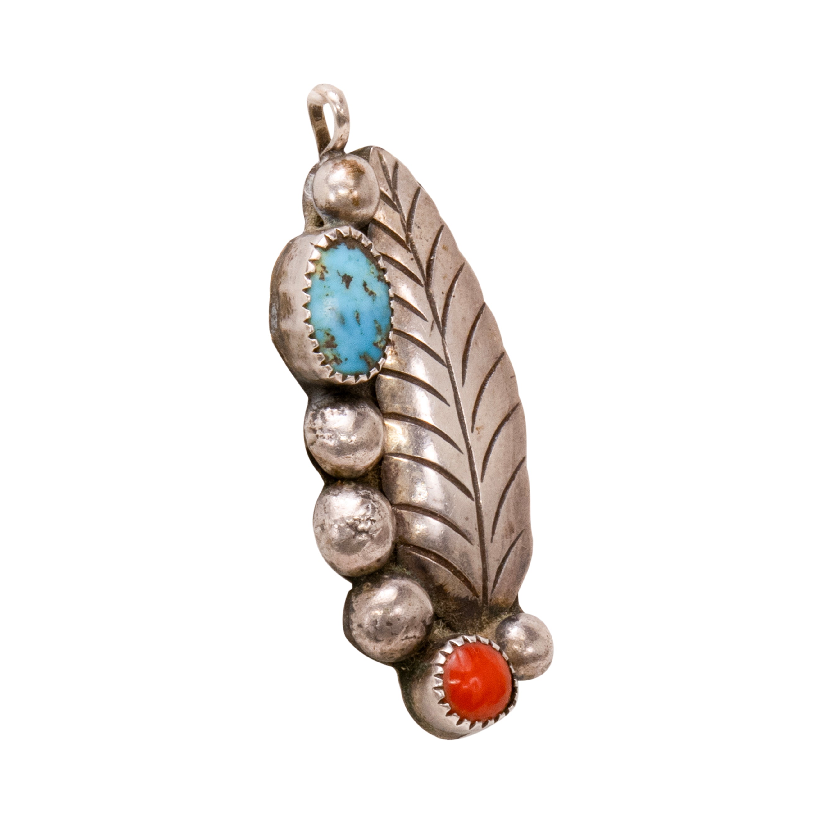 Turquoise and Coral Pendant