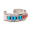 Navajo Turquoise and Coral Bracelet