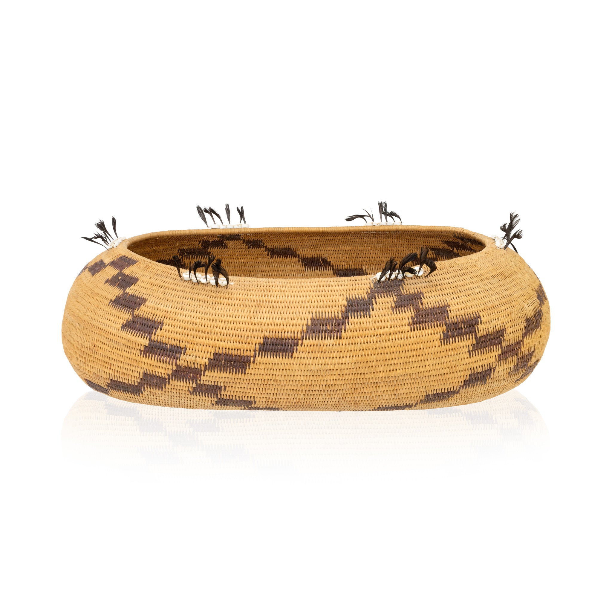 Pomo Canoe Basket, Native, Basketry, Vertical