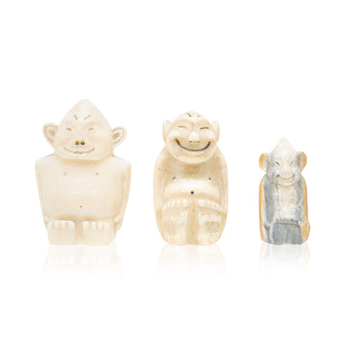Inuit Walrus Ivory Billikens, Native, Carving, Ivory