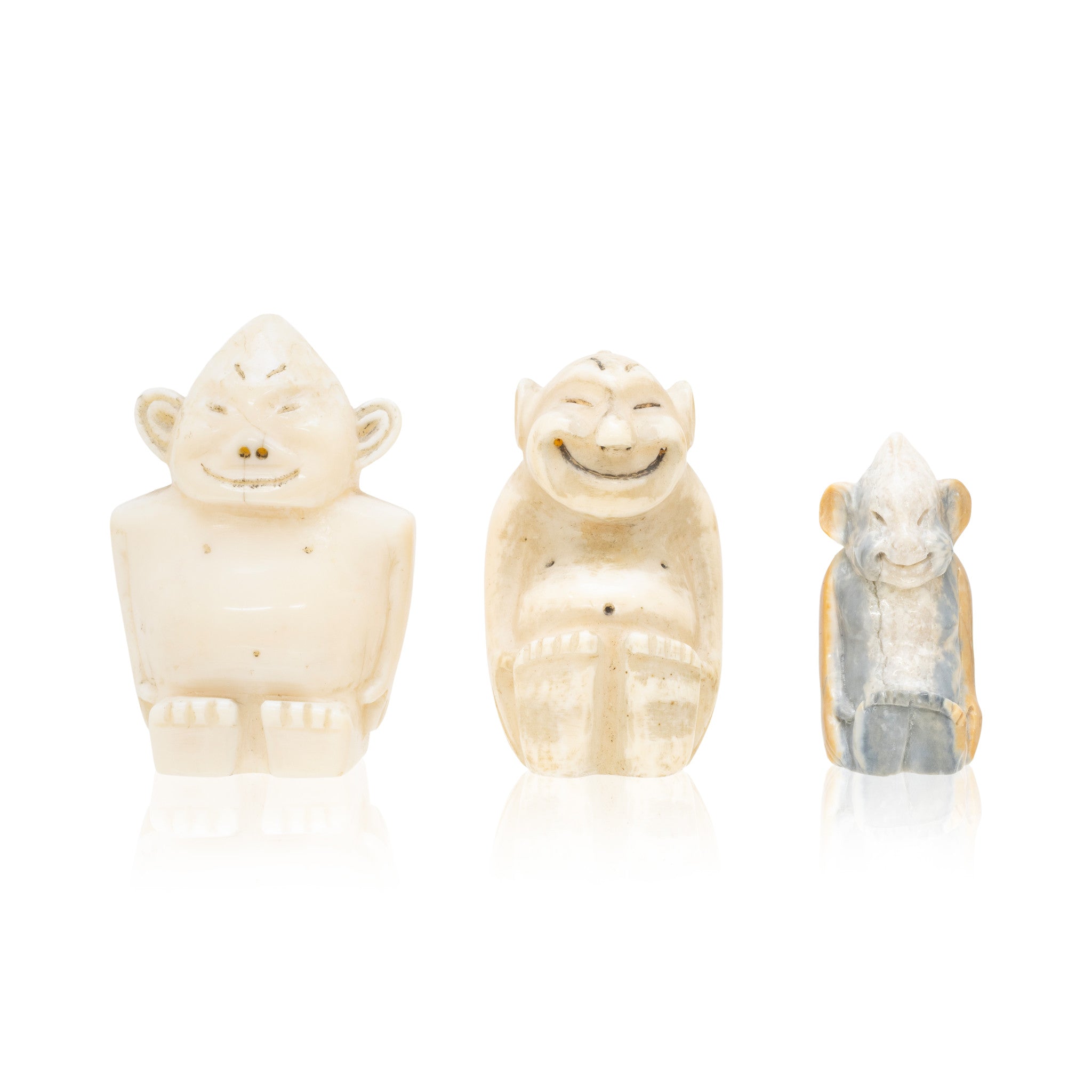 Inuit Walrus Ivory Billikens, Native, Carving, Ivory