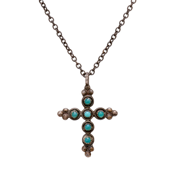 Turquoise Cross Necklace, Jewelry, Necklace, Native
