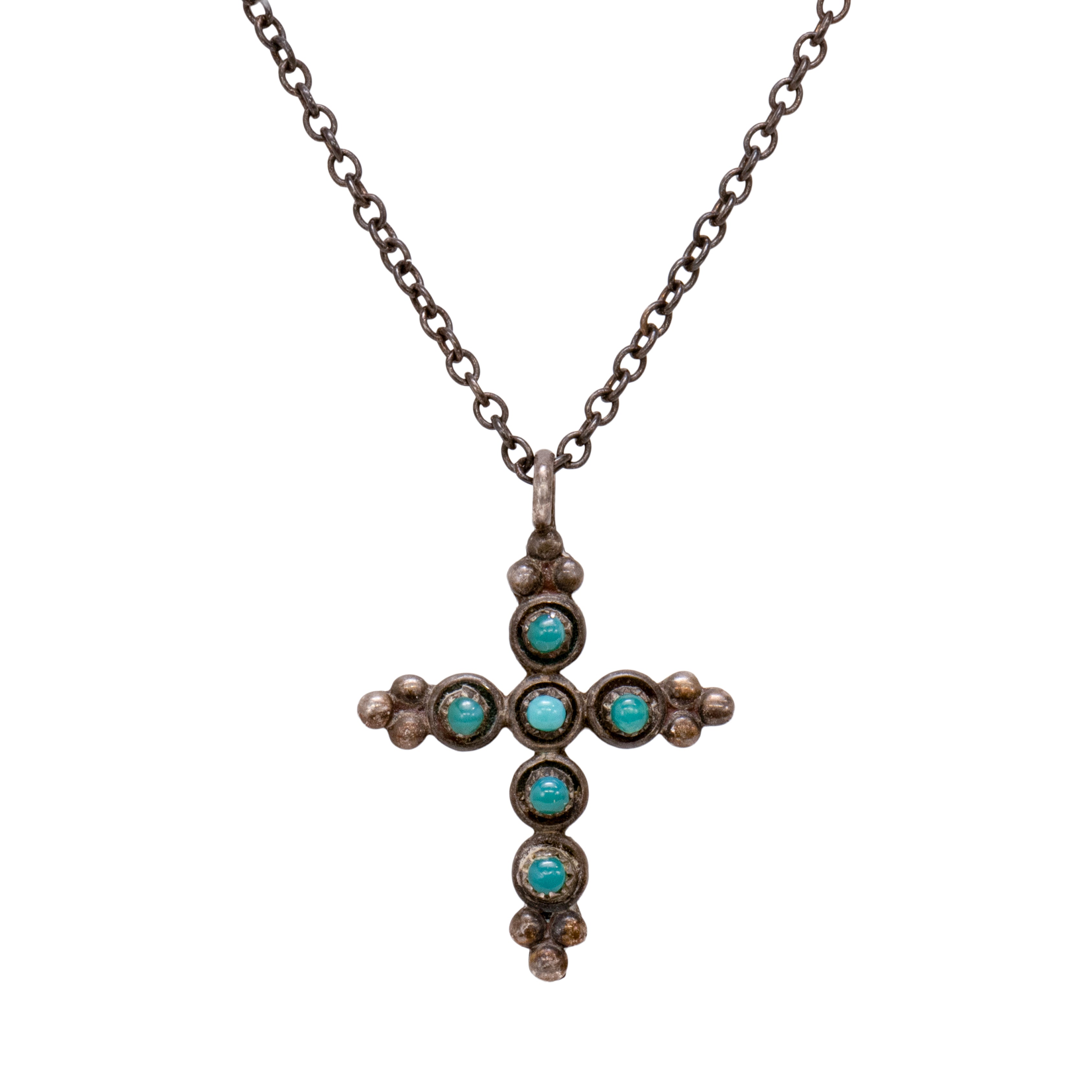 Turquoise Cross Necklace, Jewelry, Necklace, Native