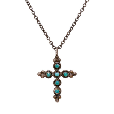 Turquoise Cross Necklace, Jewelry, Necklace, Native