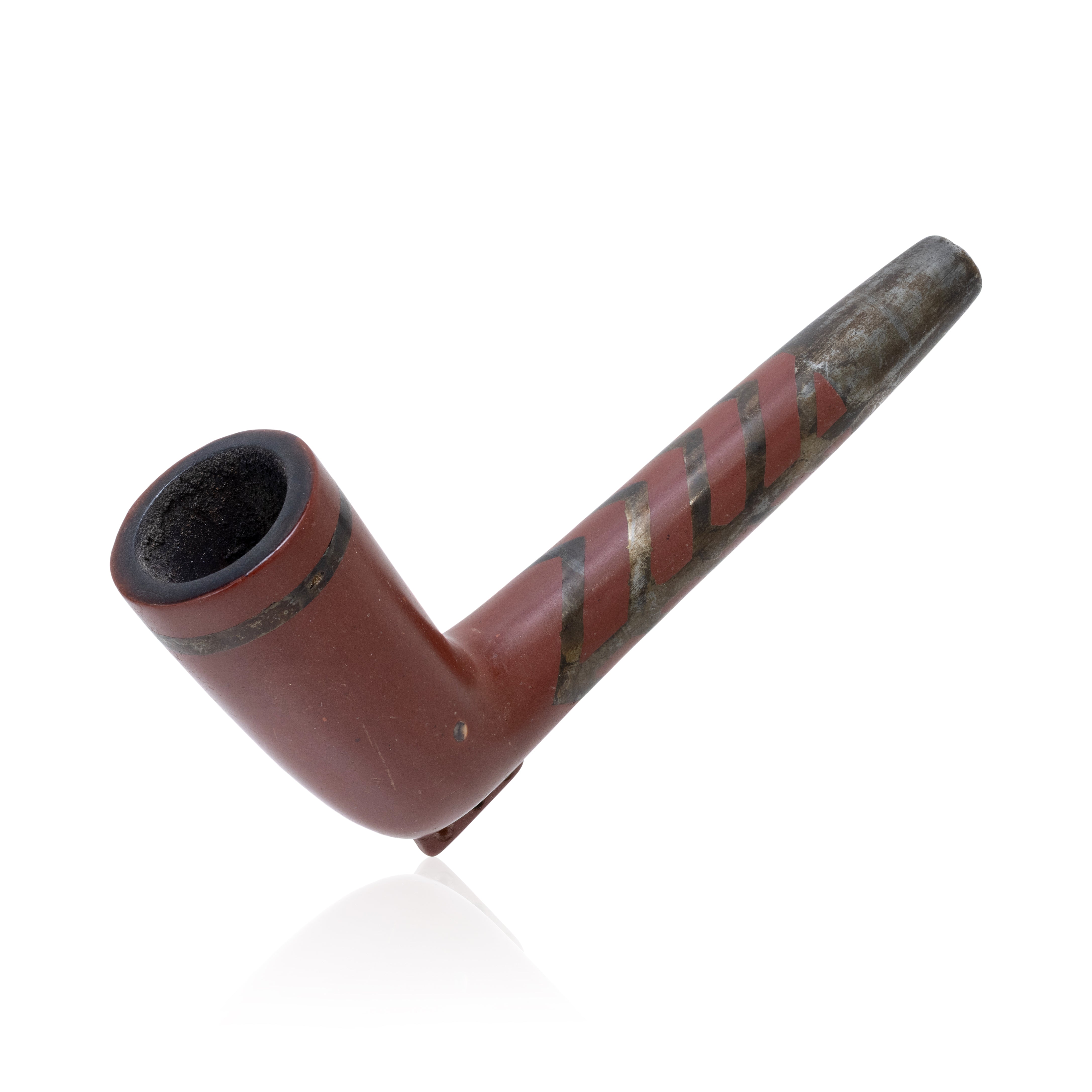 Embellished Catlinite Pipe, Native, Pipe, Catlinite