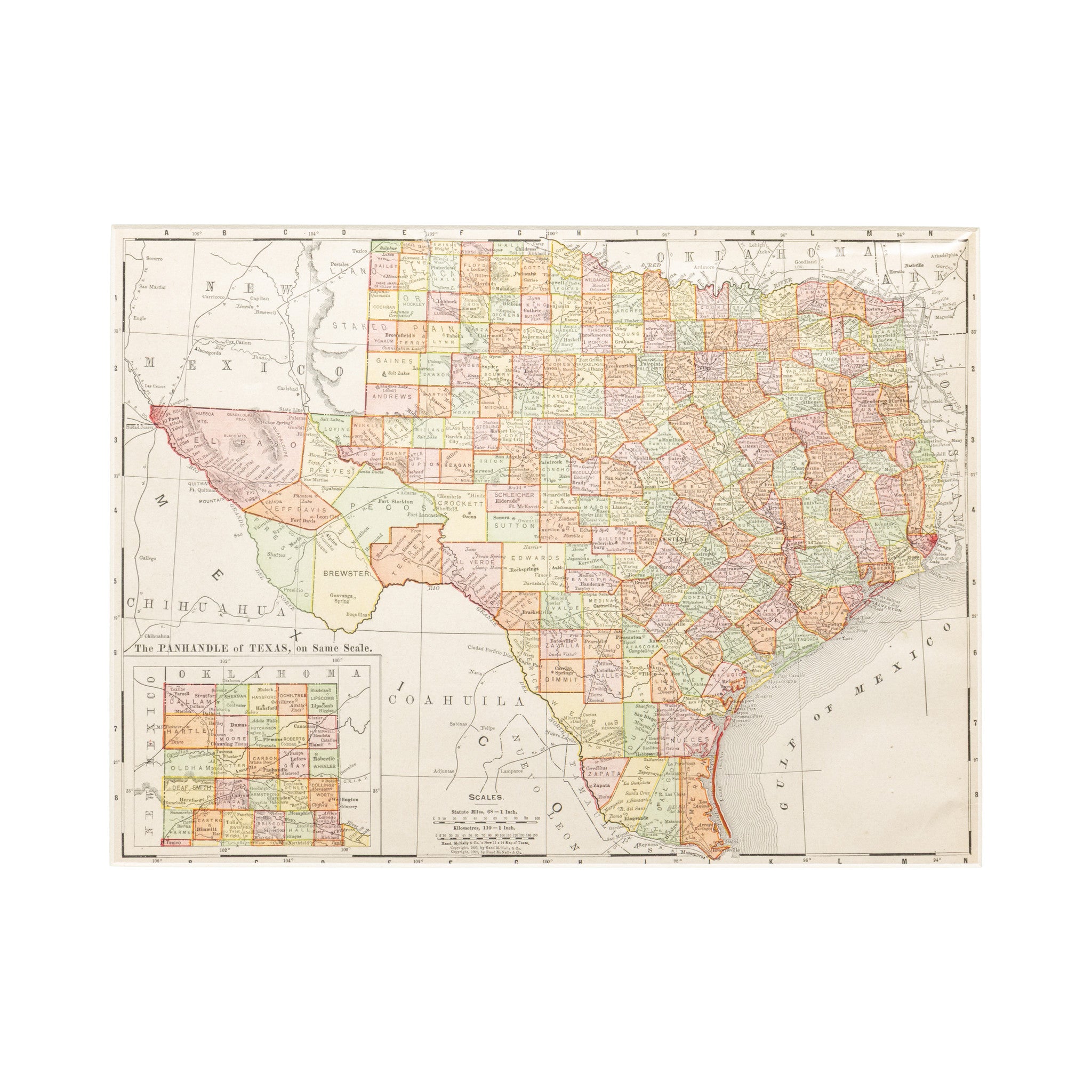 Map of Texas 1908