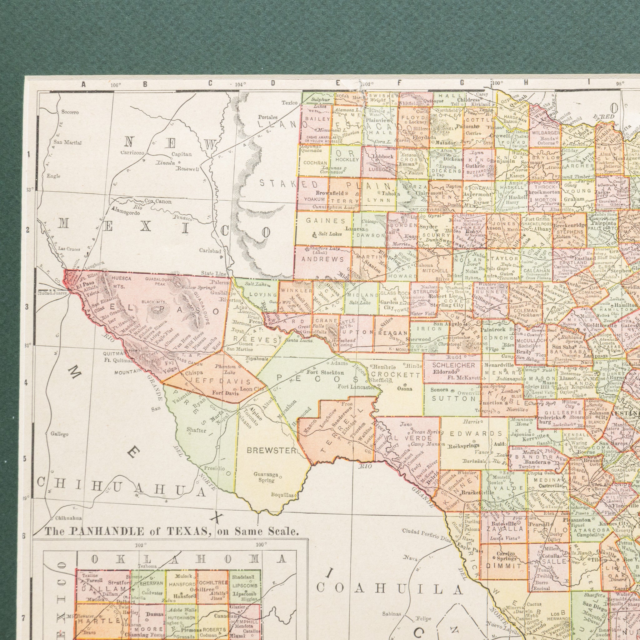 Map of Texas 1908