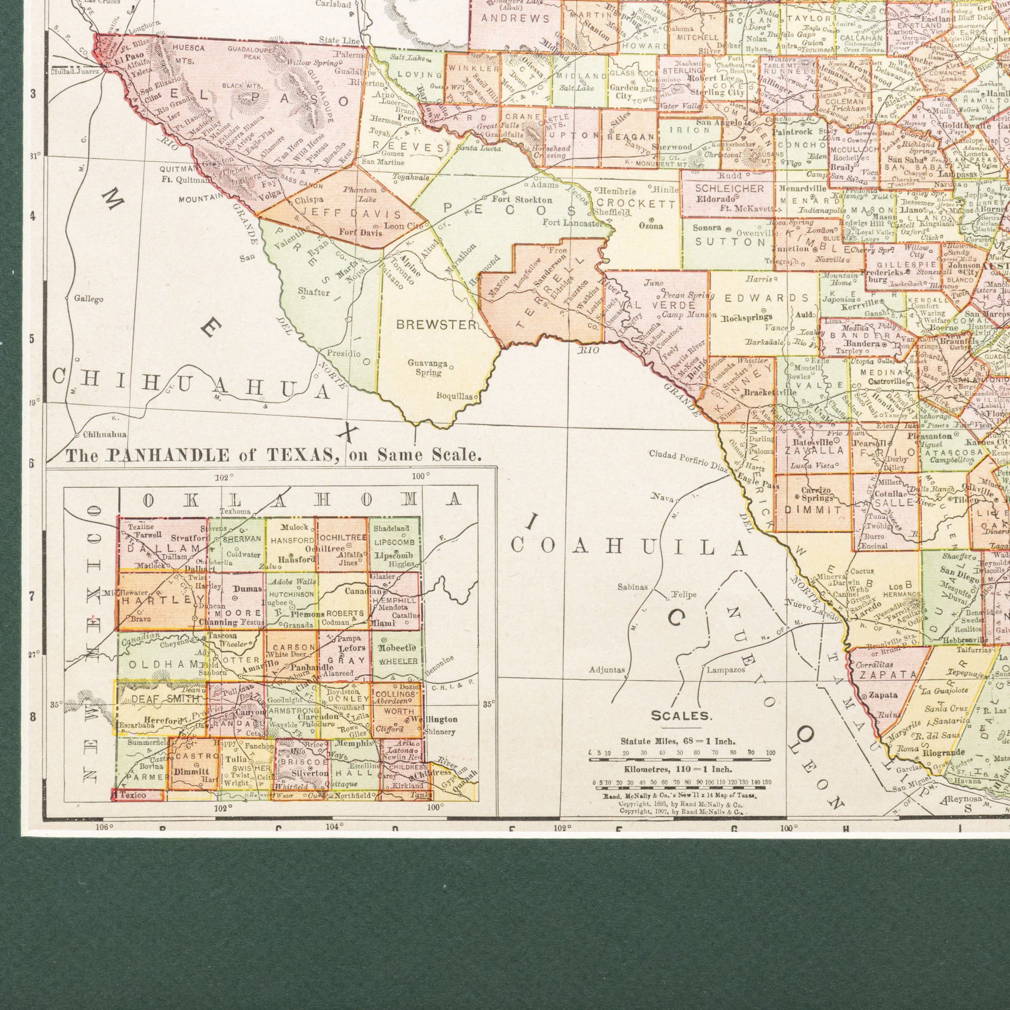 Map of Texas 1908