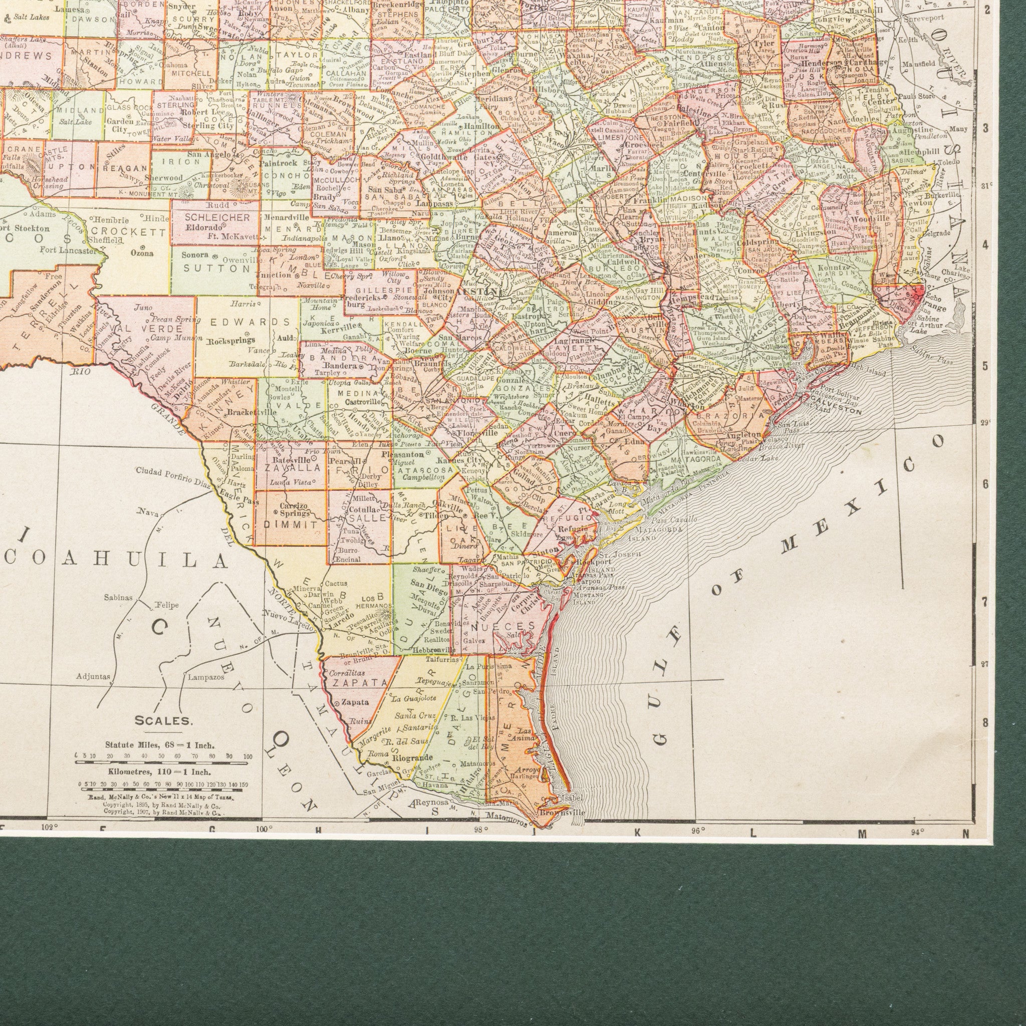 Map of Texas 1908