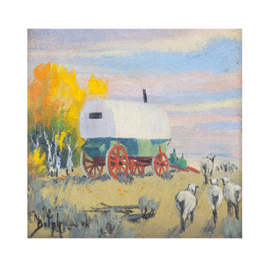 Sheep Wagon by Dorothy Dolph, Fine Art, Painting, Landscape