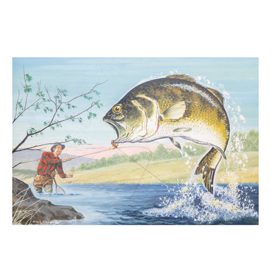 Fish on by George L. Connelly, Fine Art, Painting, Sporting
