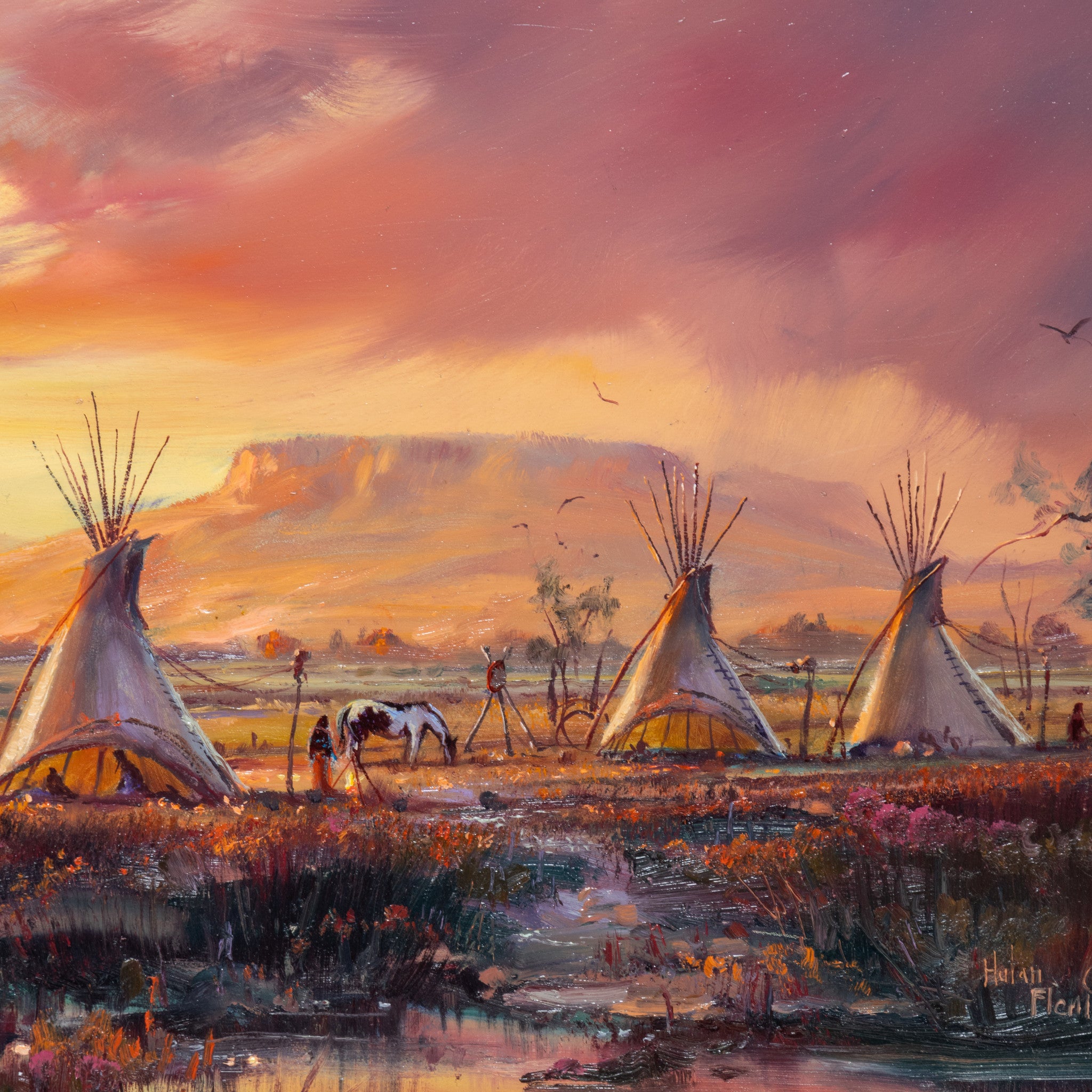 Teepees at Sunset by Hulan Fleming