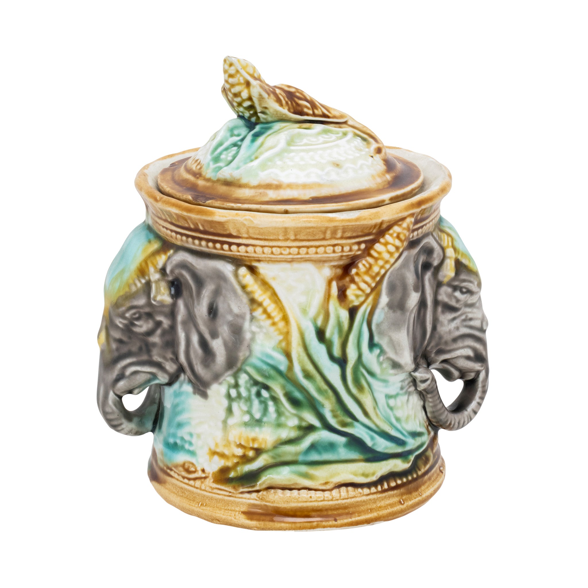French Majolica Tobacco Jar