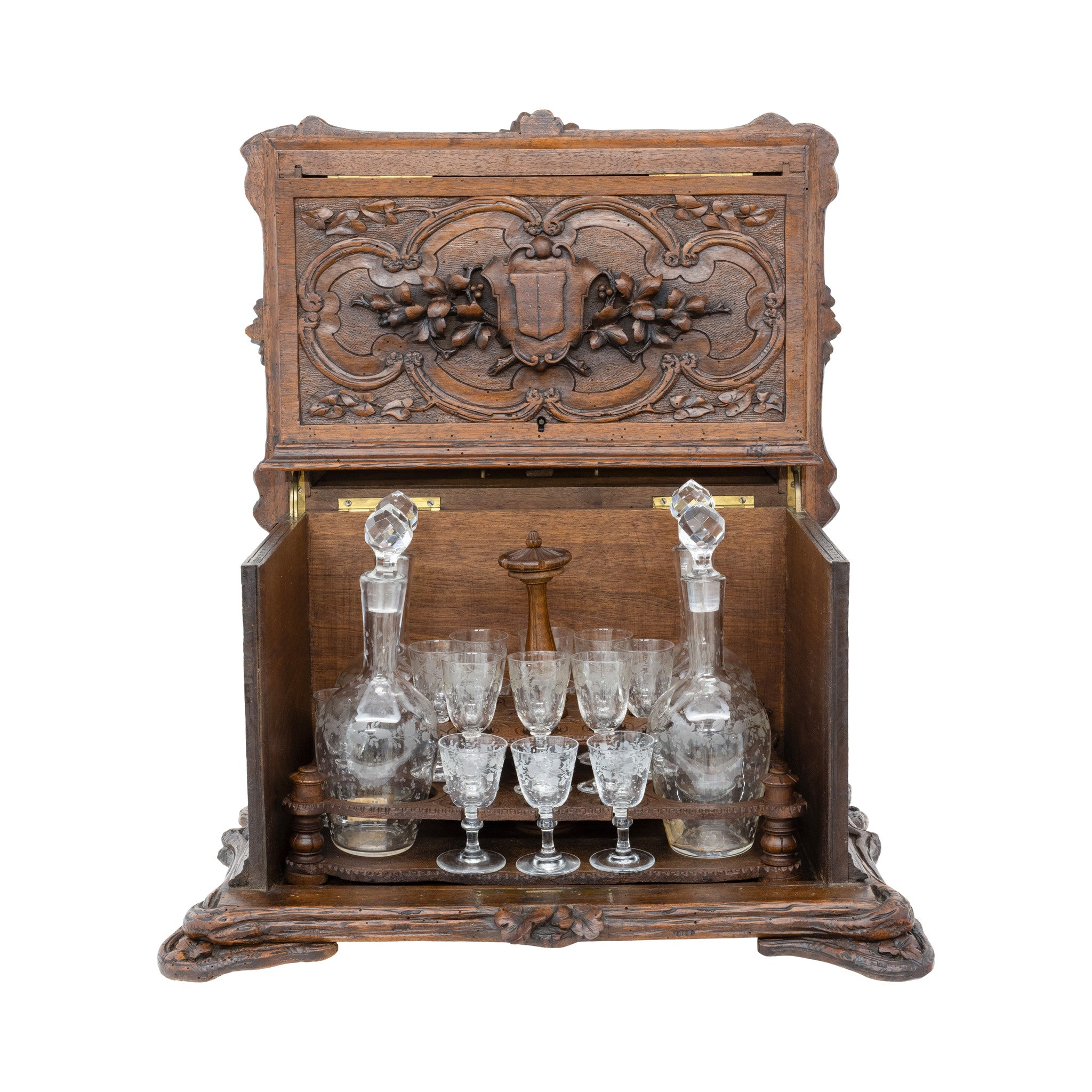 French Deer Head Tantalus Box