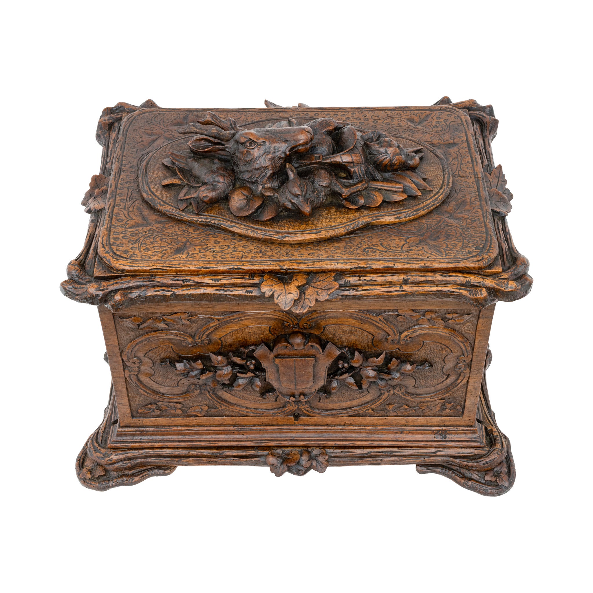 French Deer Head Tantalus Box