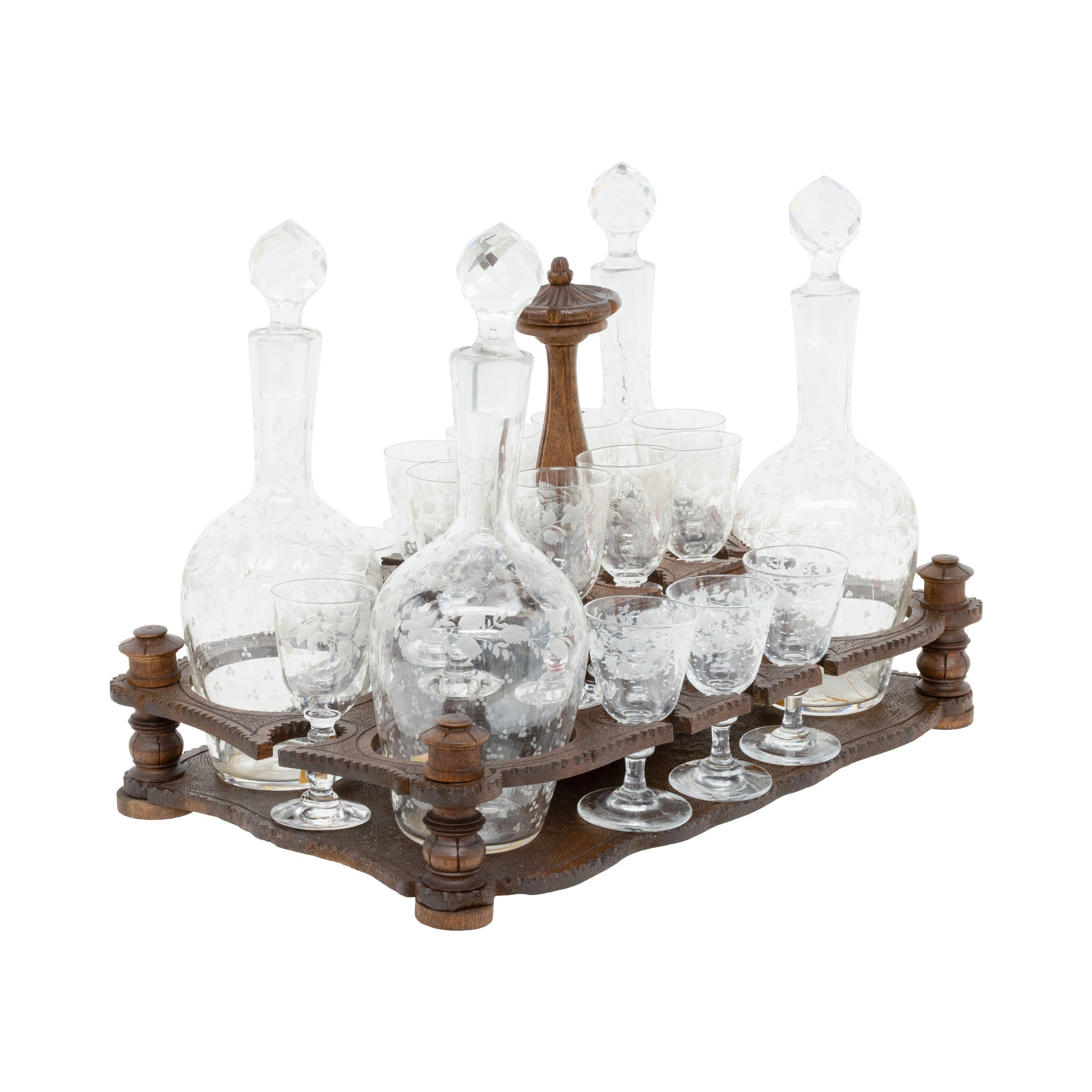 French Deer Head Tantalus Box