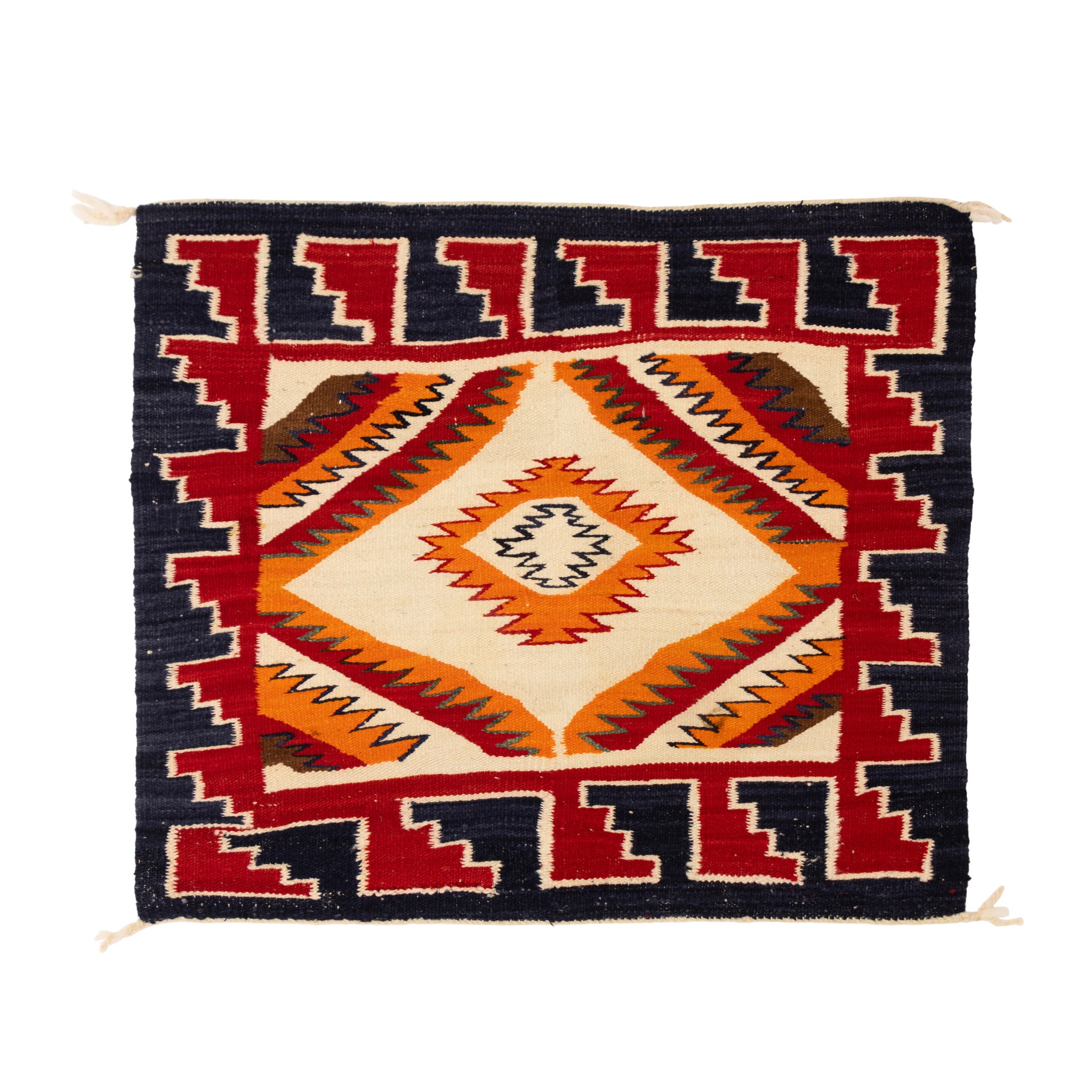 Navajo Red Mesa Transitional Single Saddle, Native, Weaving, Single Saddle Blanket