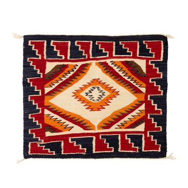 Navajo Red Mesa Transitional Single Saddle, Native, Weaving, Single Saddle Blanket