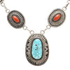 Navajo Turquoise and Coral Necklace