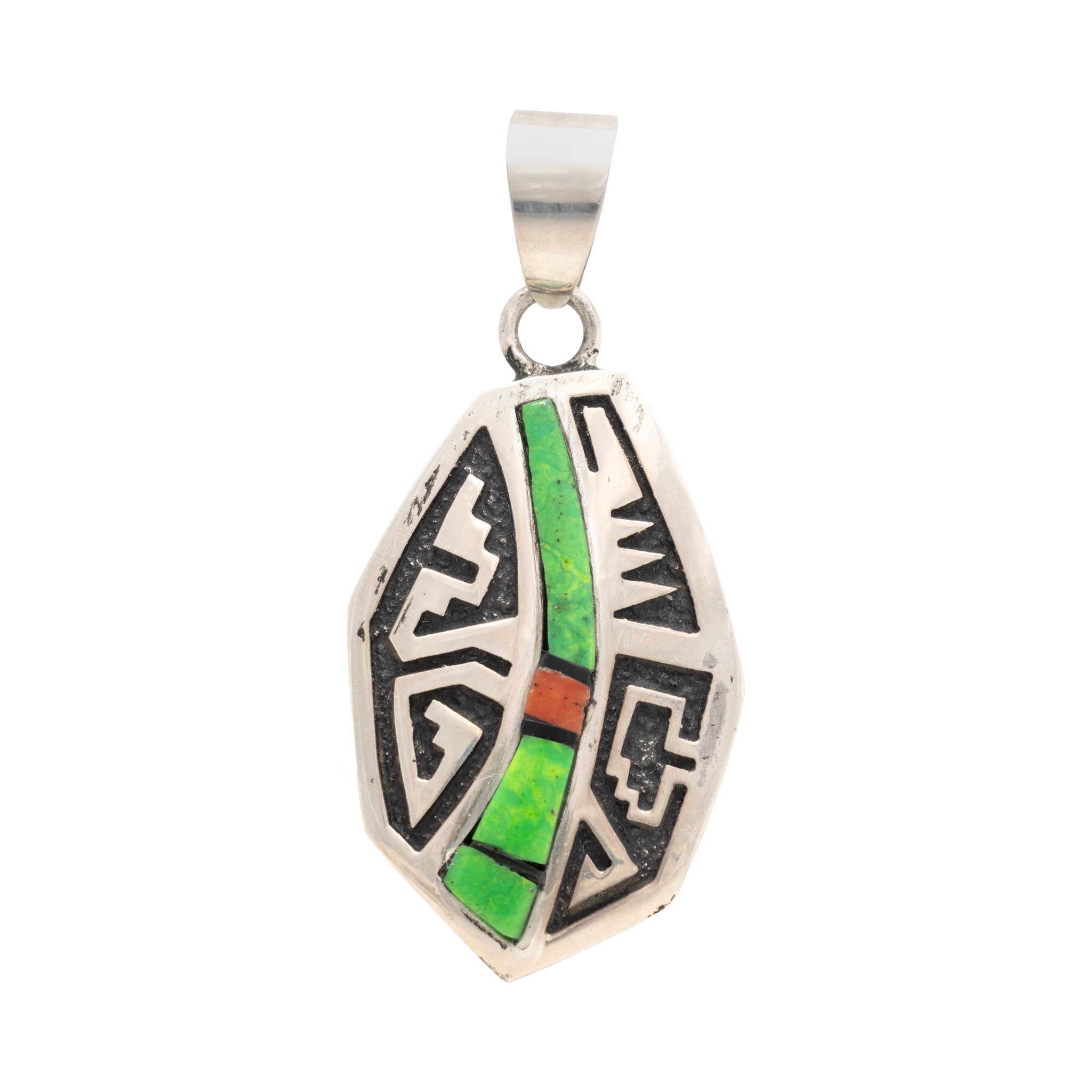Navajo Inlay Pendant, Jewelry, Necklace, Native