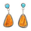 Spiny Oyster and Turquoise Earrings