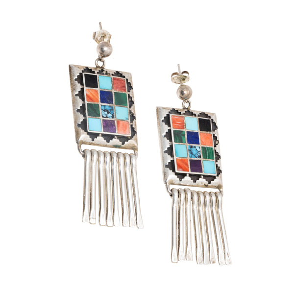 Sterling Inlay Earrings, Jewelry, Earrings, Southwest