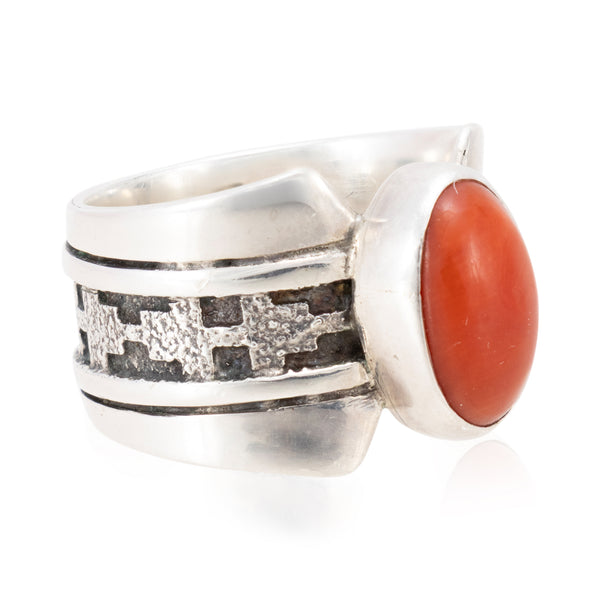 Navajo Coral Ring, Jewelry, Ring, Native