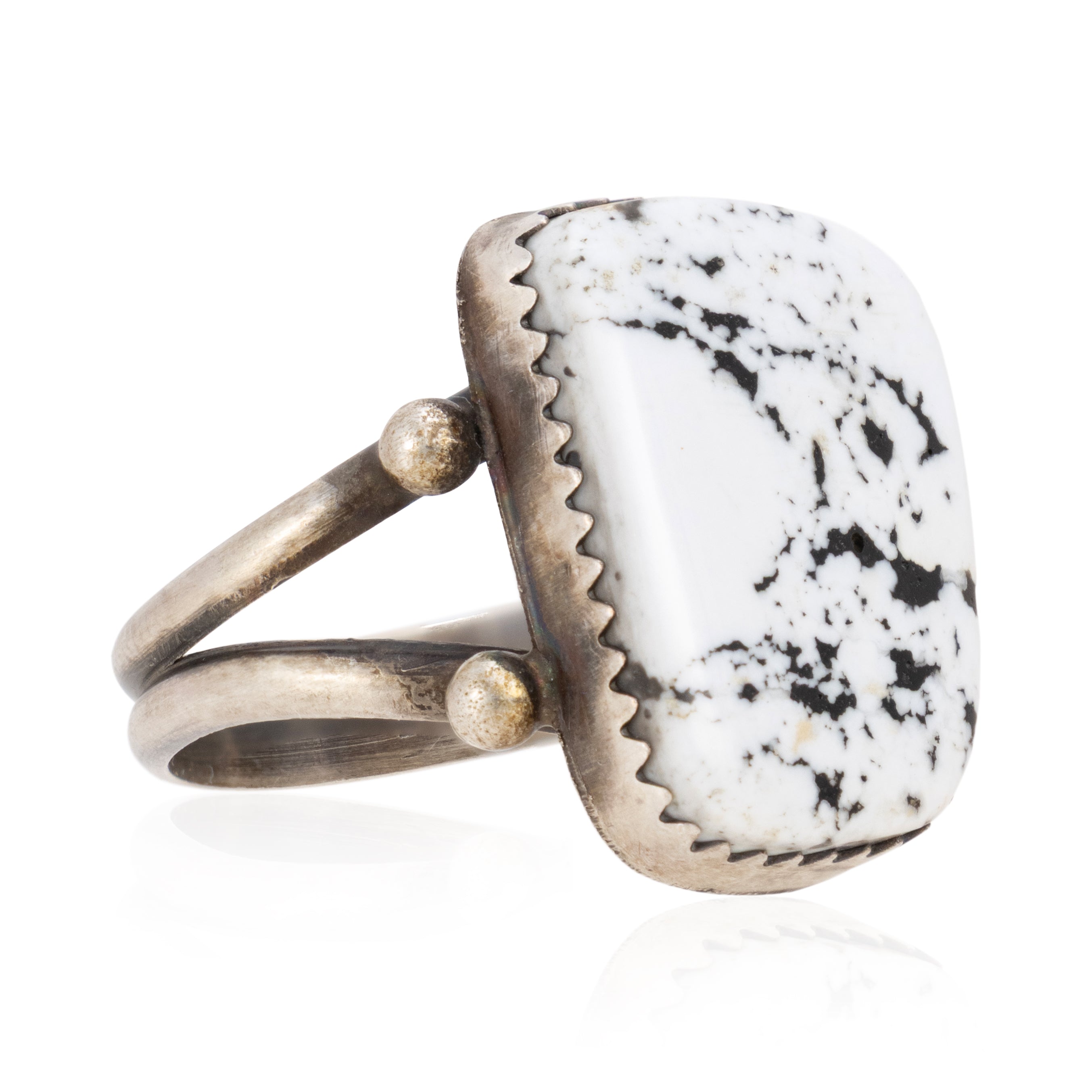 Navajo White Buffalo Turquoise Ring, Jewelry, Ring, Native