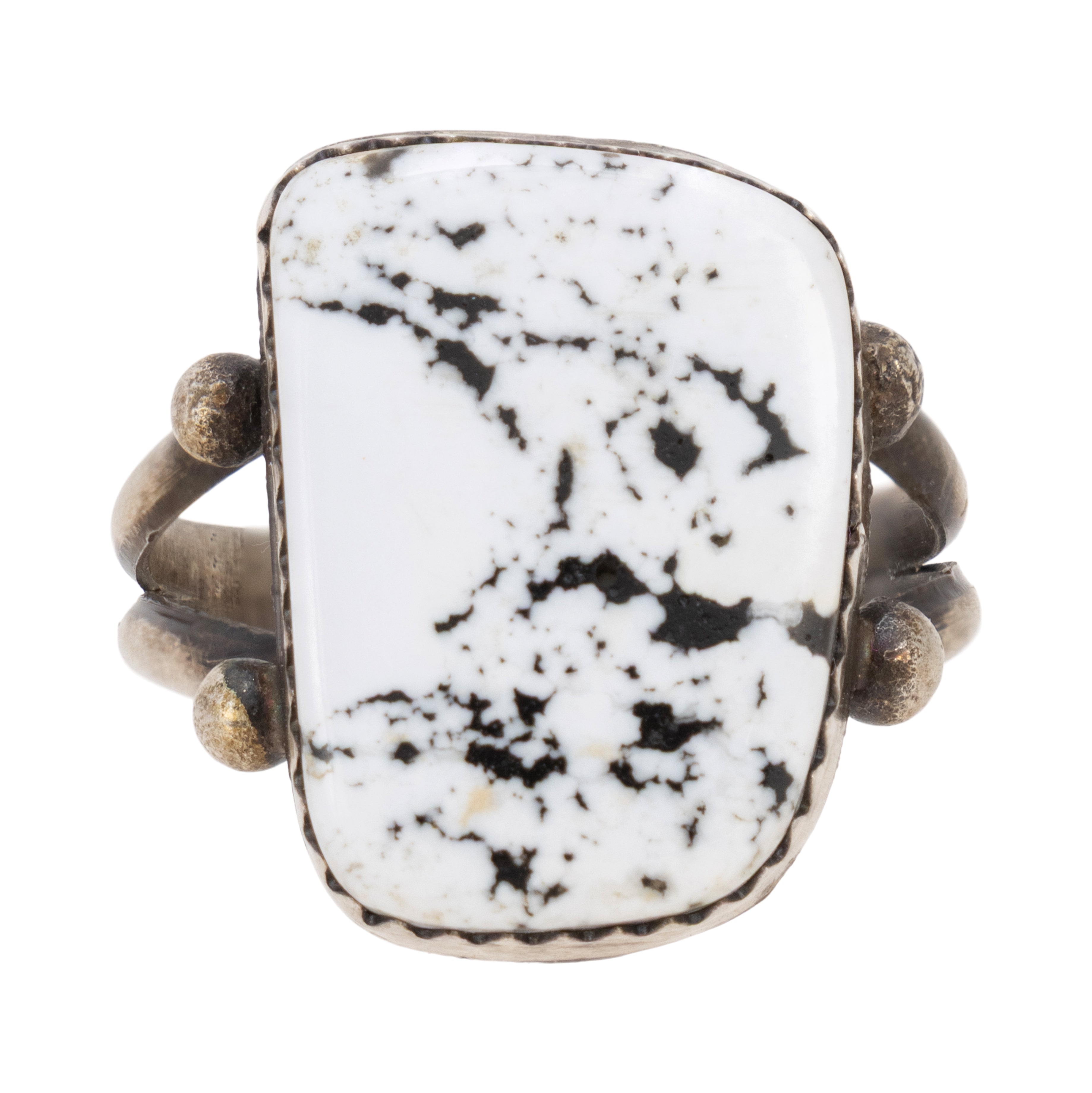Navajo White Buffalo Turquoise Ring