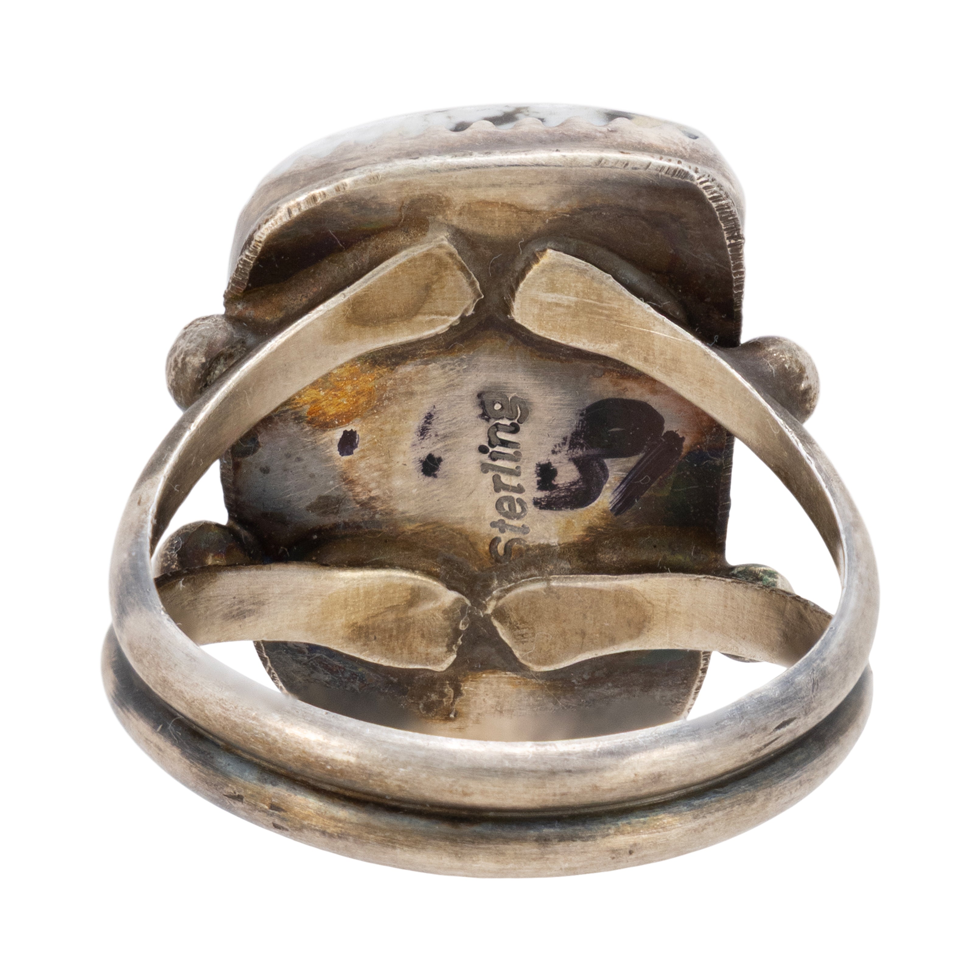 Navajo White Buffalo Turquoise Ring