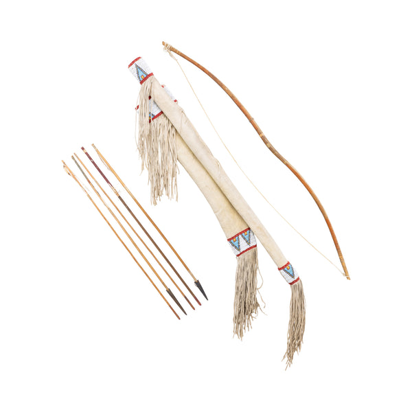 Arapaho Beaded Bow Case and Quiver, Native, Weapon, Bow