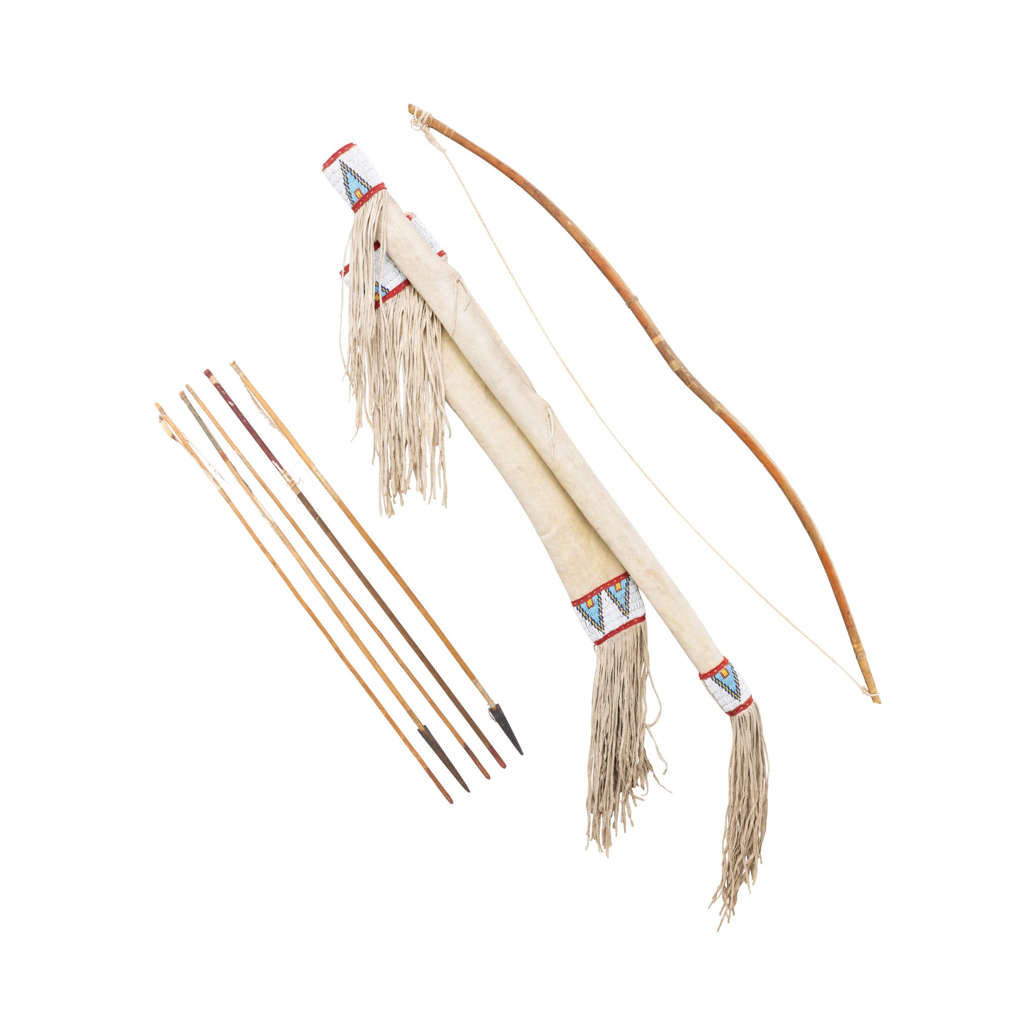 Arapaho Beaded Bow Case and Quiver, Native, Weapon, Bow