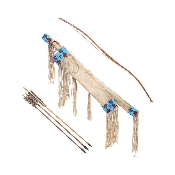 Northern Cheyenne Beaded and Quilled Bow Case, Native, Weapon, Bow
