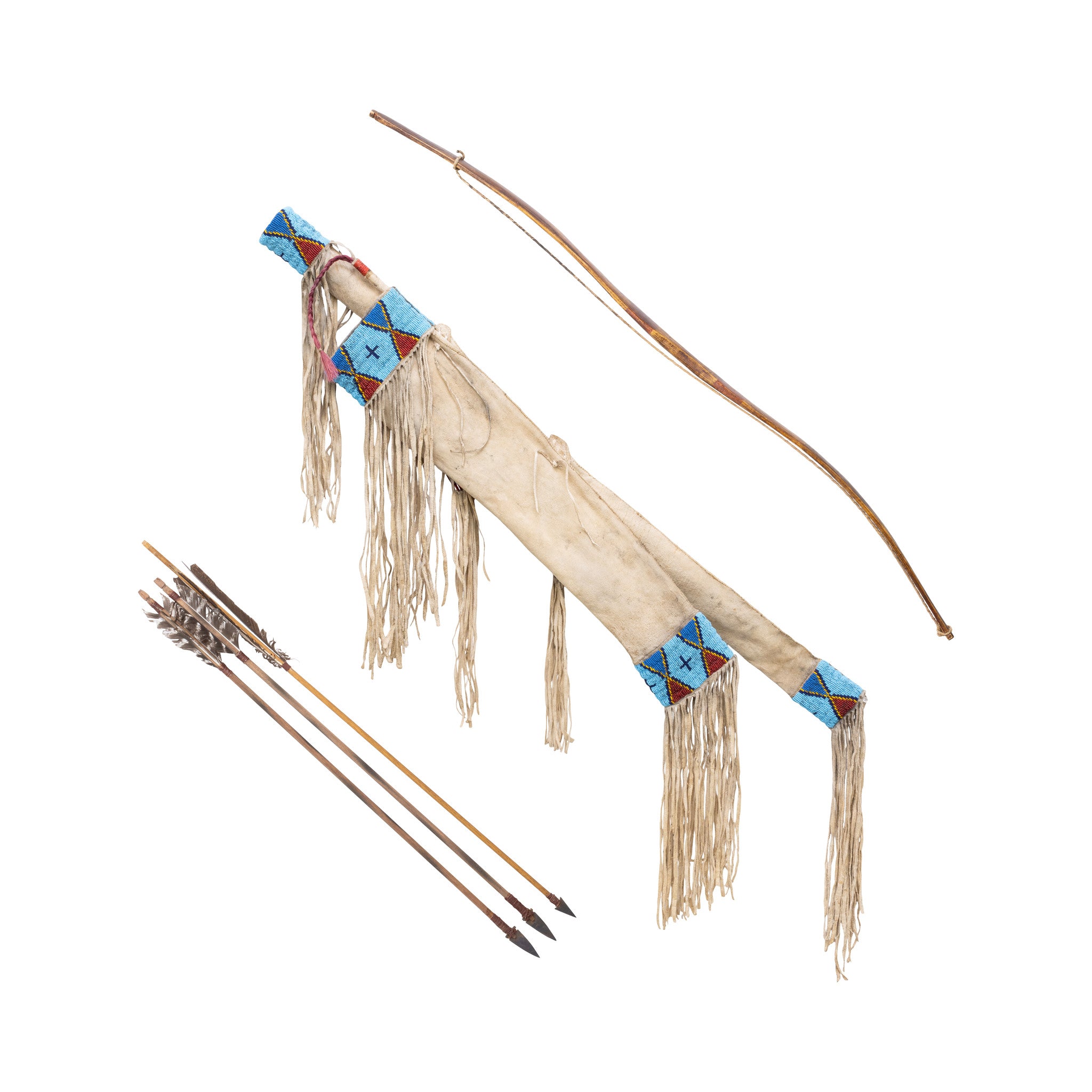 Northern Cheyenne Beaded and Quilled Bow Case, Native, Weapon, Bow