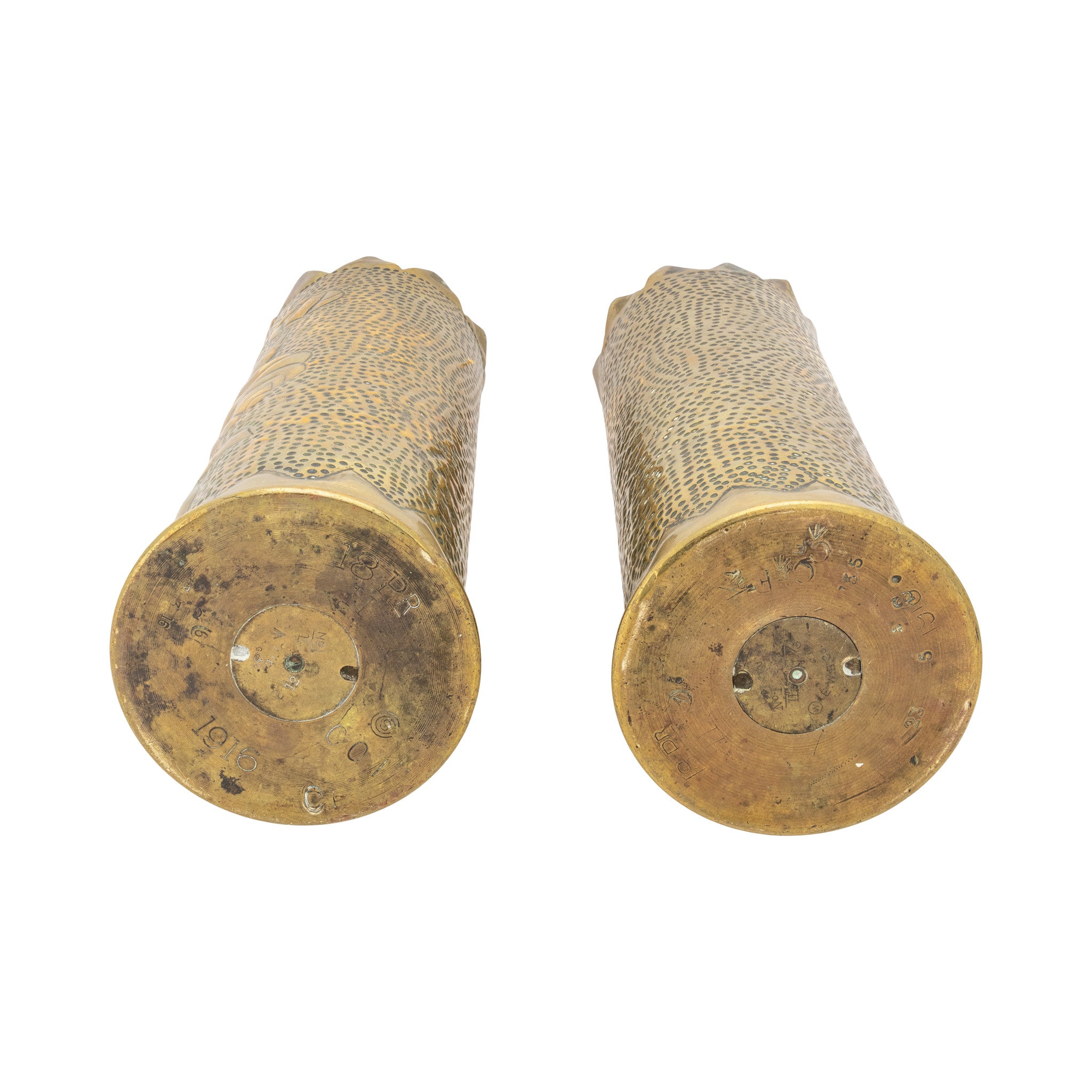 Pair Trench Art Vases