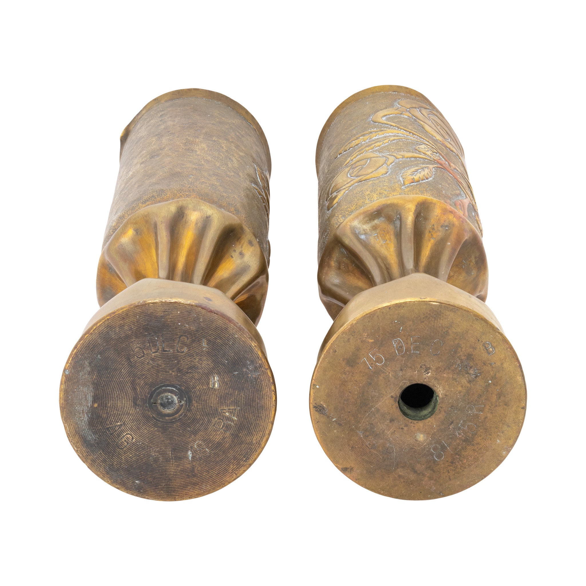 Pair Trench Art Vases