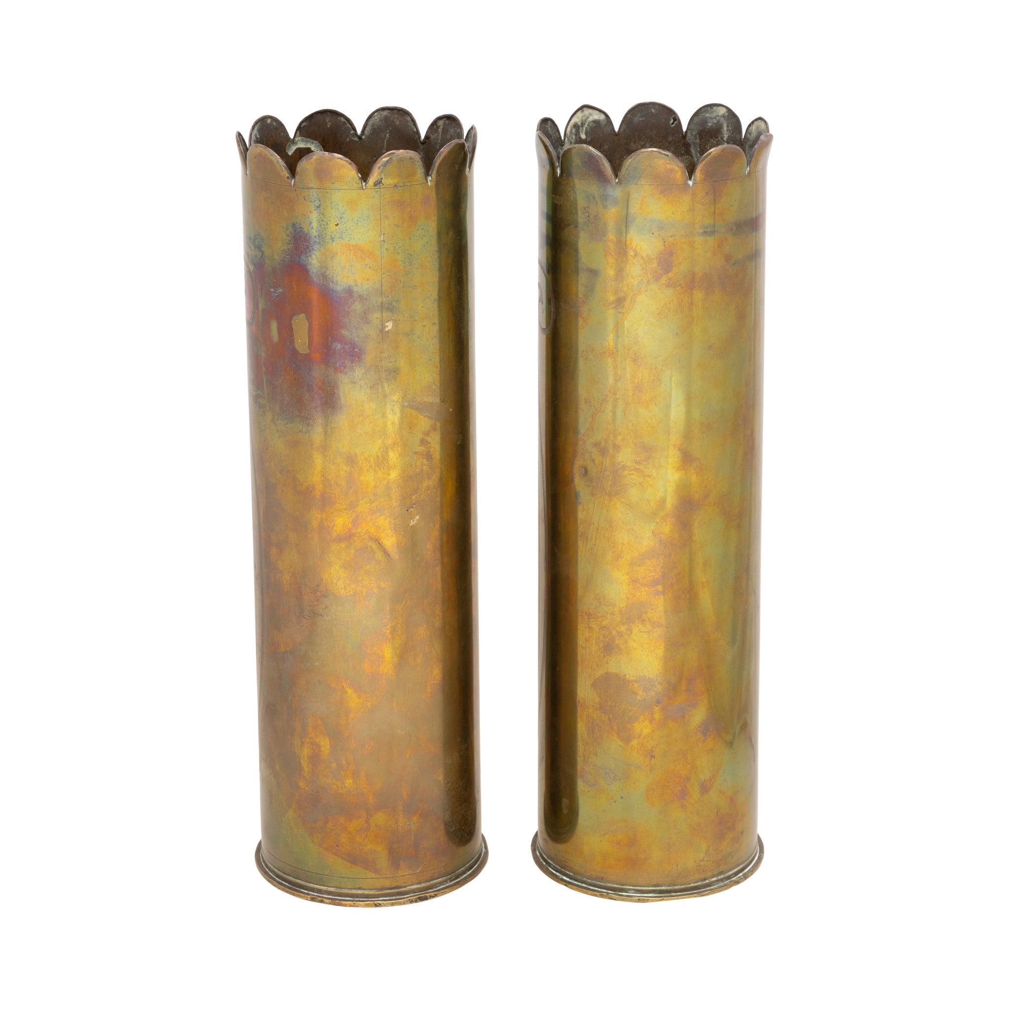 Pair Trench Art Vases