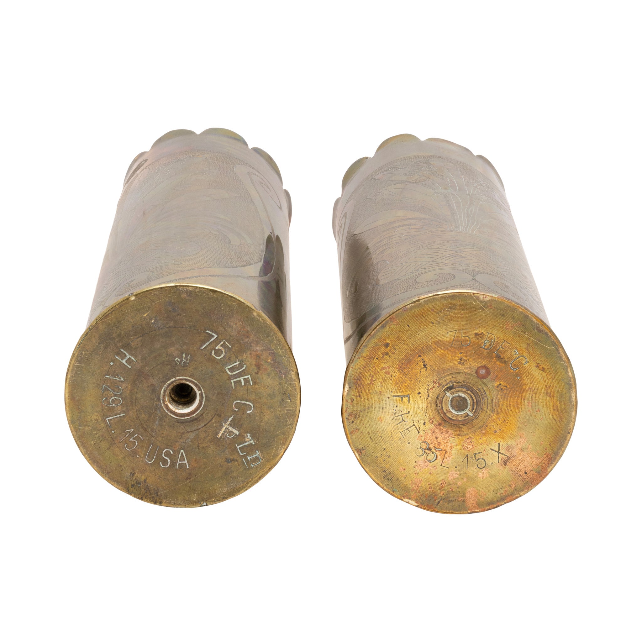 Pair Trench Art Vases